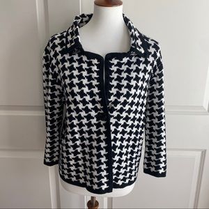 Black & White Houndstooth Button Cardigan - M